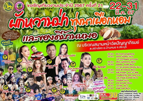 ขอเชิญเที่ยวงาน "ผักหวานป่า ทุ่งนาเผือกหอม"