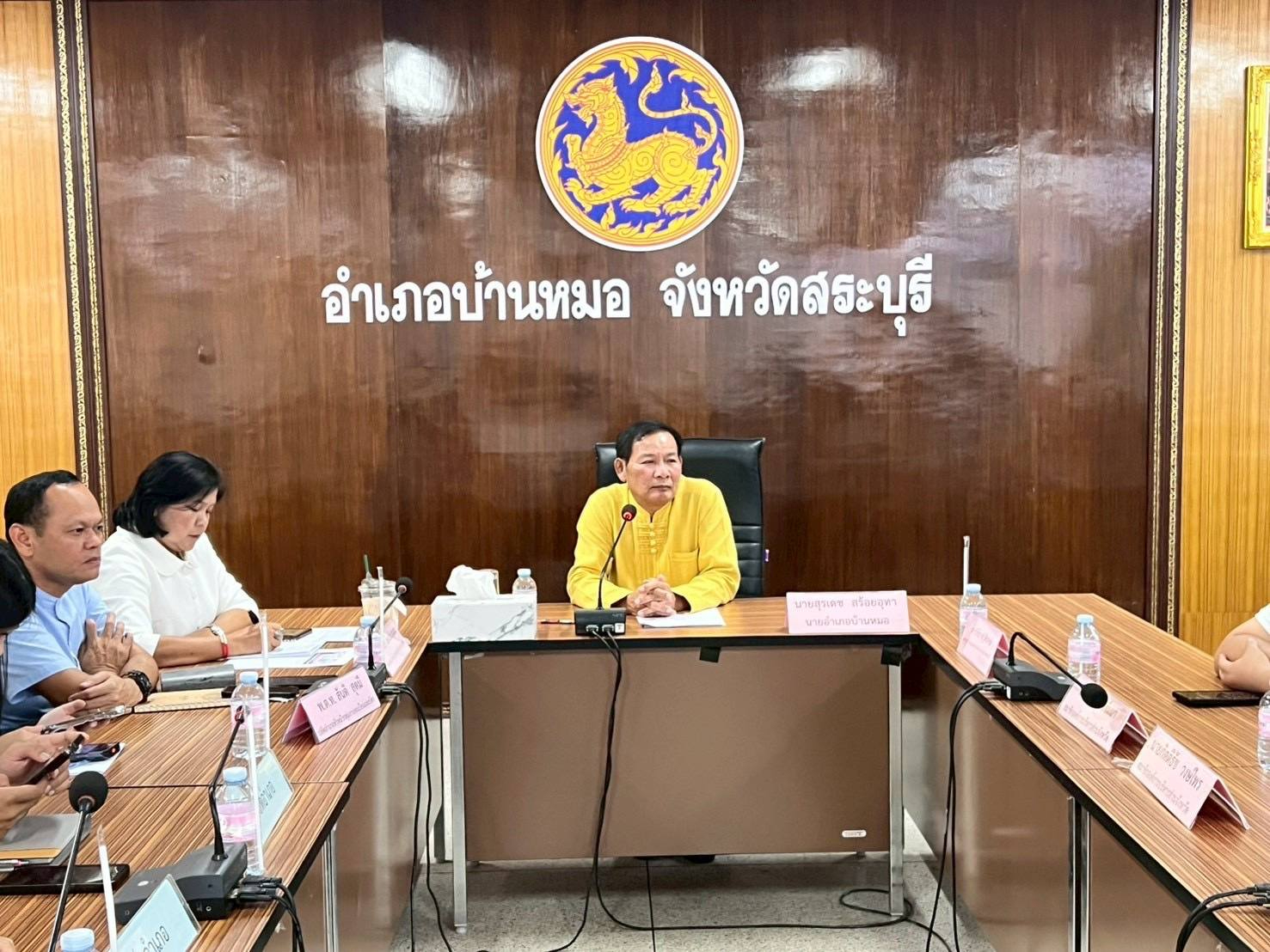 ประชุมเตรียมความพร้อมรับสถานการณ์น้ำในพื้นที่ ตามที่โครงการส่งน้ำและบำรุงรักษาเริงรางแจ้งว่ามีการปรับเพิ่มการส่งน้ำในคลองชัยนาท-ป่าสัก