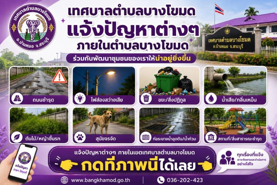 แจ้งปัญหาต่างๆ